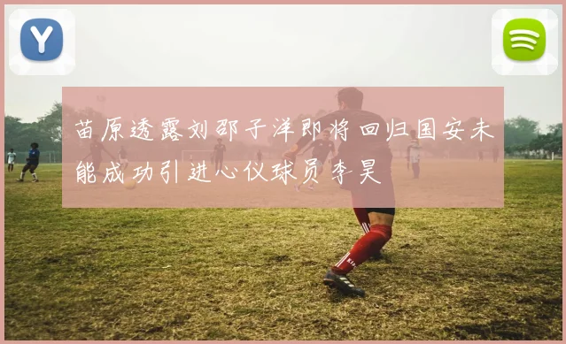 苗原透露刘邵子洋即将回归国安未能成功引进心仪球员李昊